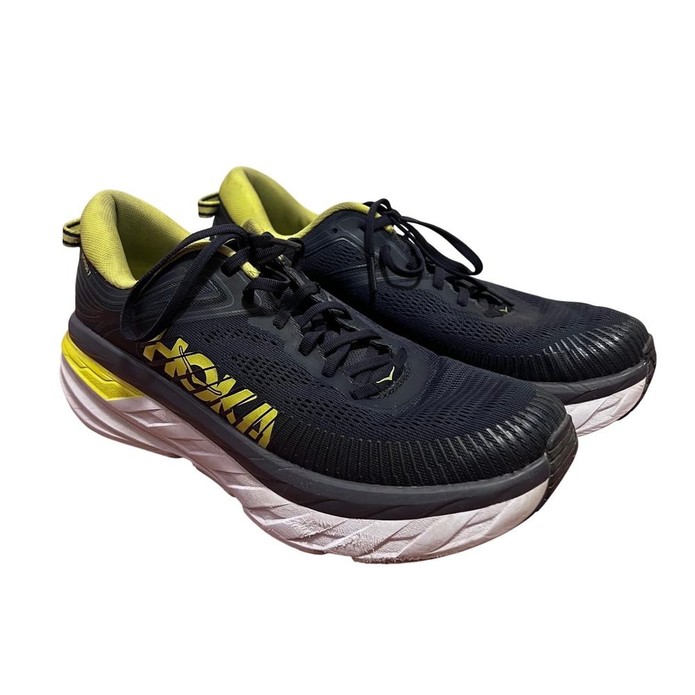 Hoka‎ One One Bondi 7 Men's Running Shoes Navy Yellow Size 10 110518OGDW